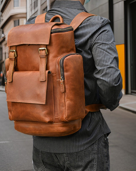 Carlton™ | Premium Casual Leather Backpack