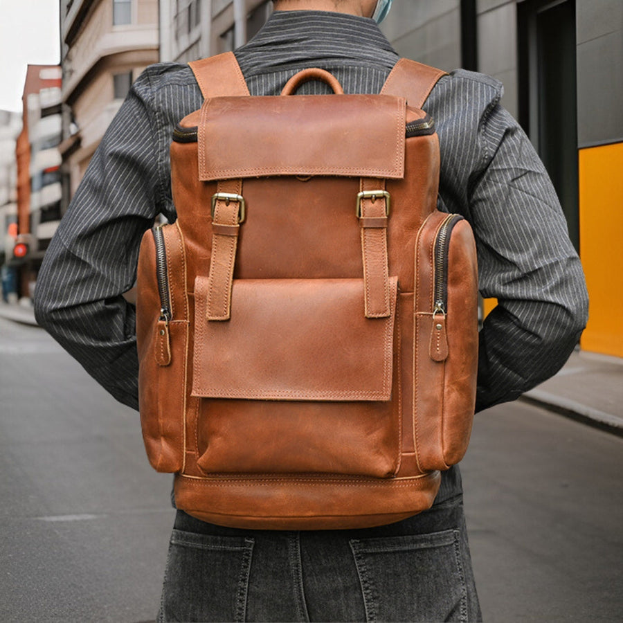Carlton™ — Premium Casual Leather Backpack Men's Statement Handbag, alternate view 2