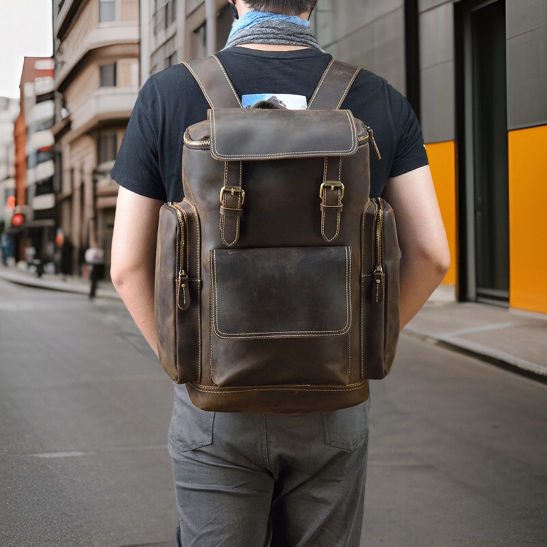 Carlton™ — Premium Casual Leather Backpack Men's Statement Handbag, alternate view 4