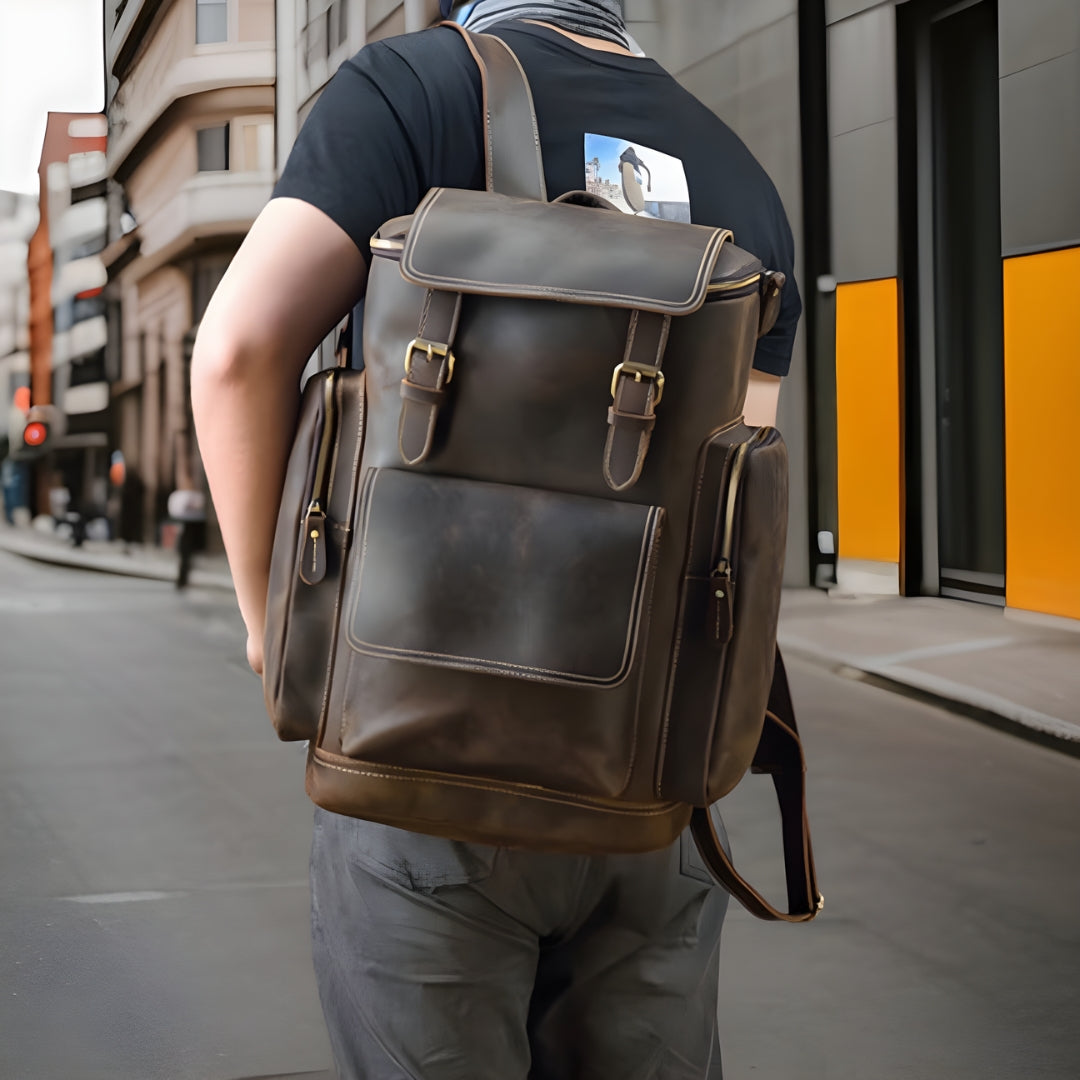 Carlton™ — Premium Casual Leather Backpack Men's Statement Handbag, alternate view 3