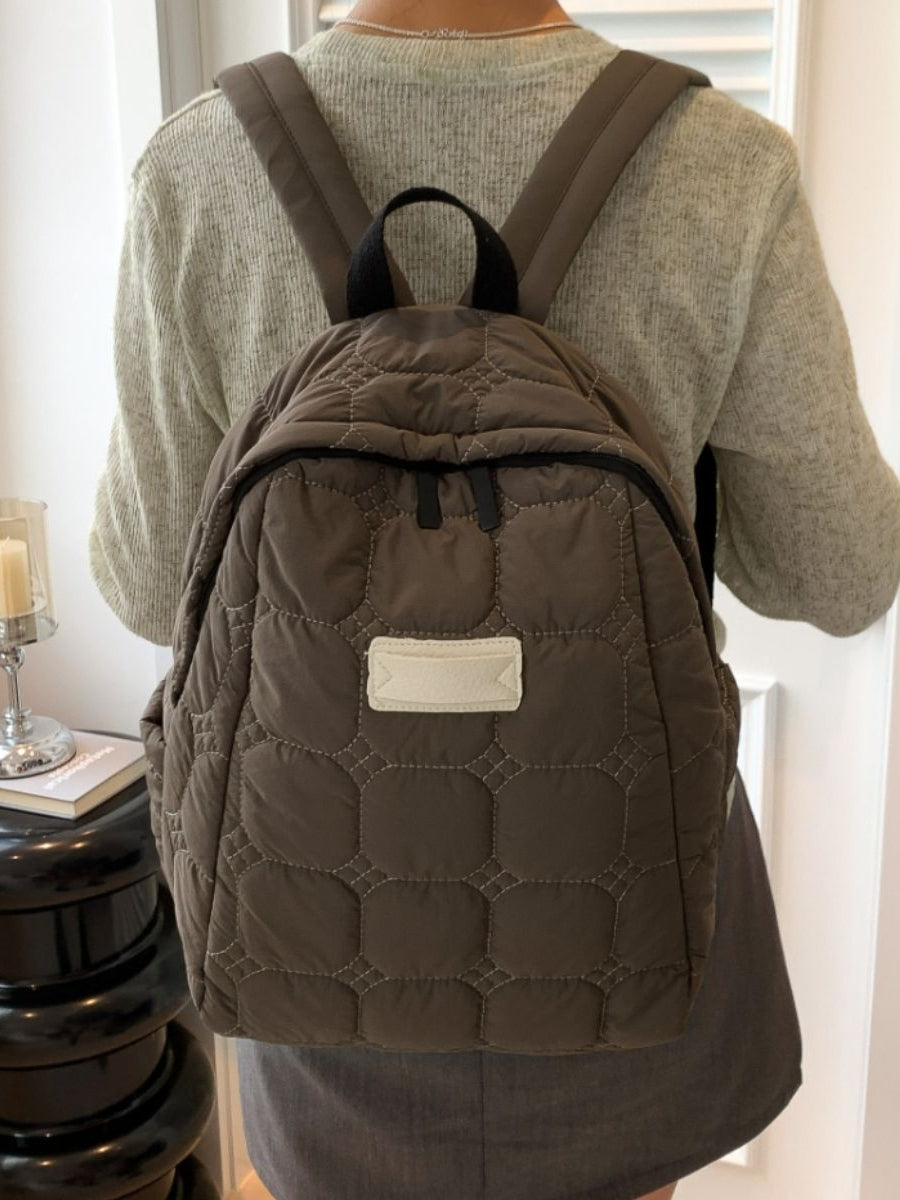 Quilted Polyester Backpack Bag