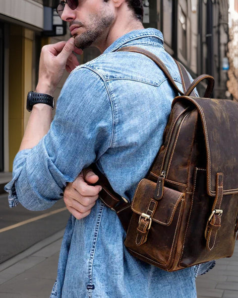Danny™ | Fashionable Casual Leather Backpack