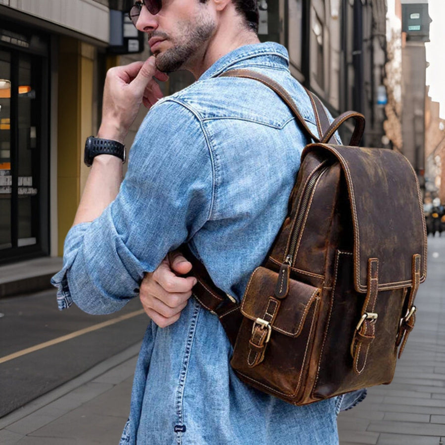 Danny™ — Fashionable Casual Leather Backpack Men's Statement Handbag