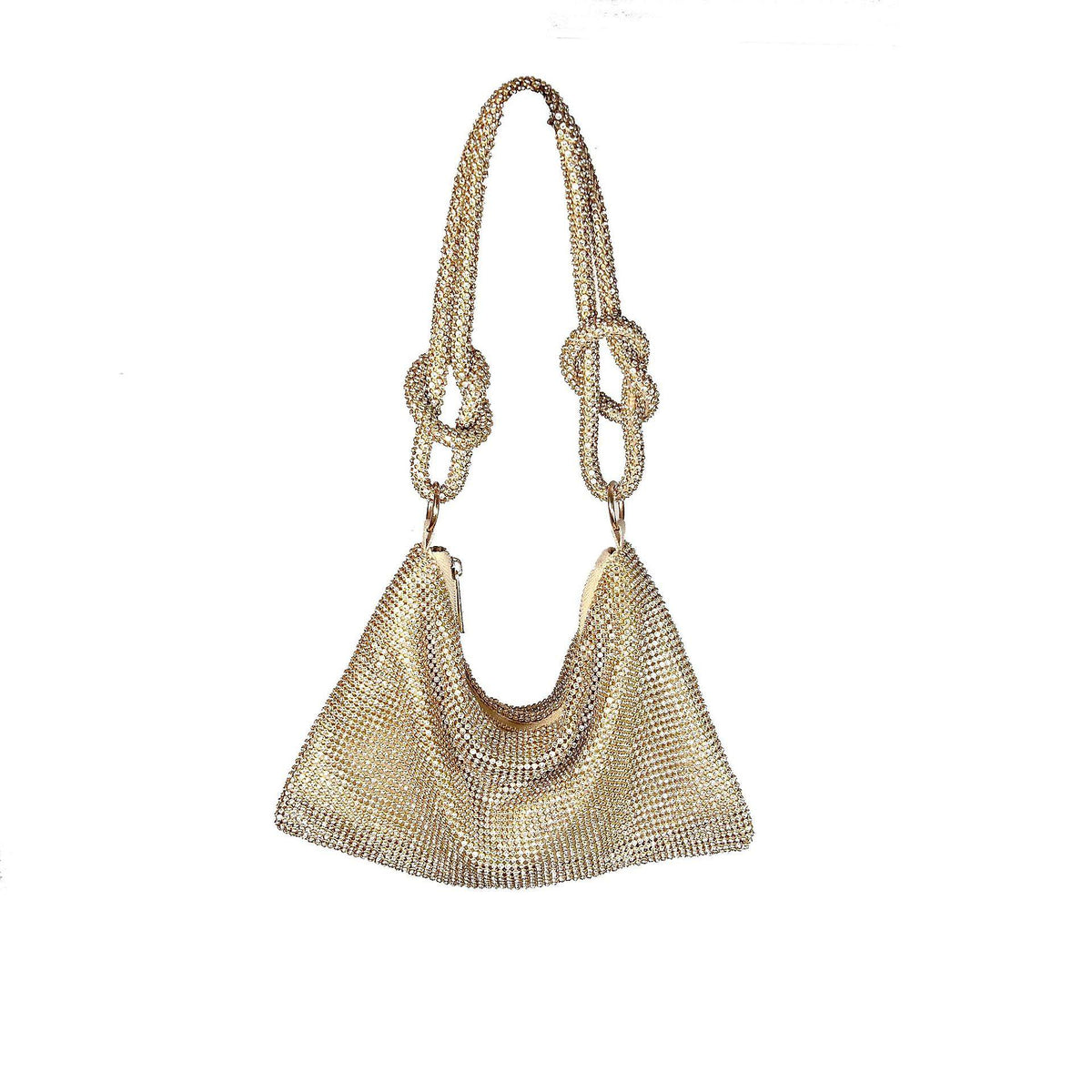 Luminara Knotted Rhinestone Armpit Bag