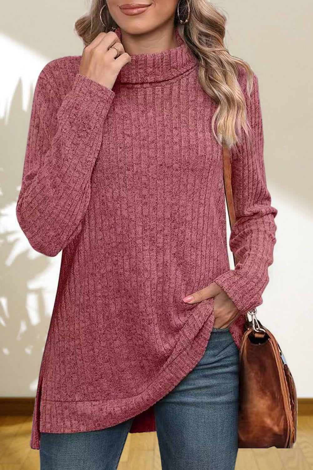 Ciel Rousseau — Turtleneck High Low Top, alternate view 4