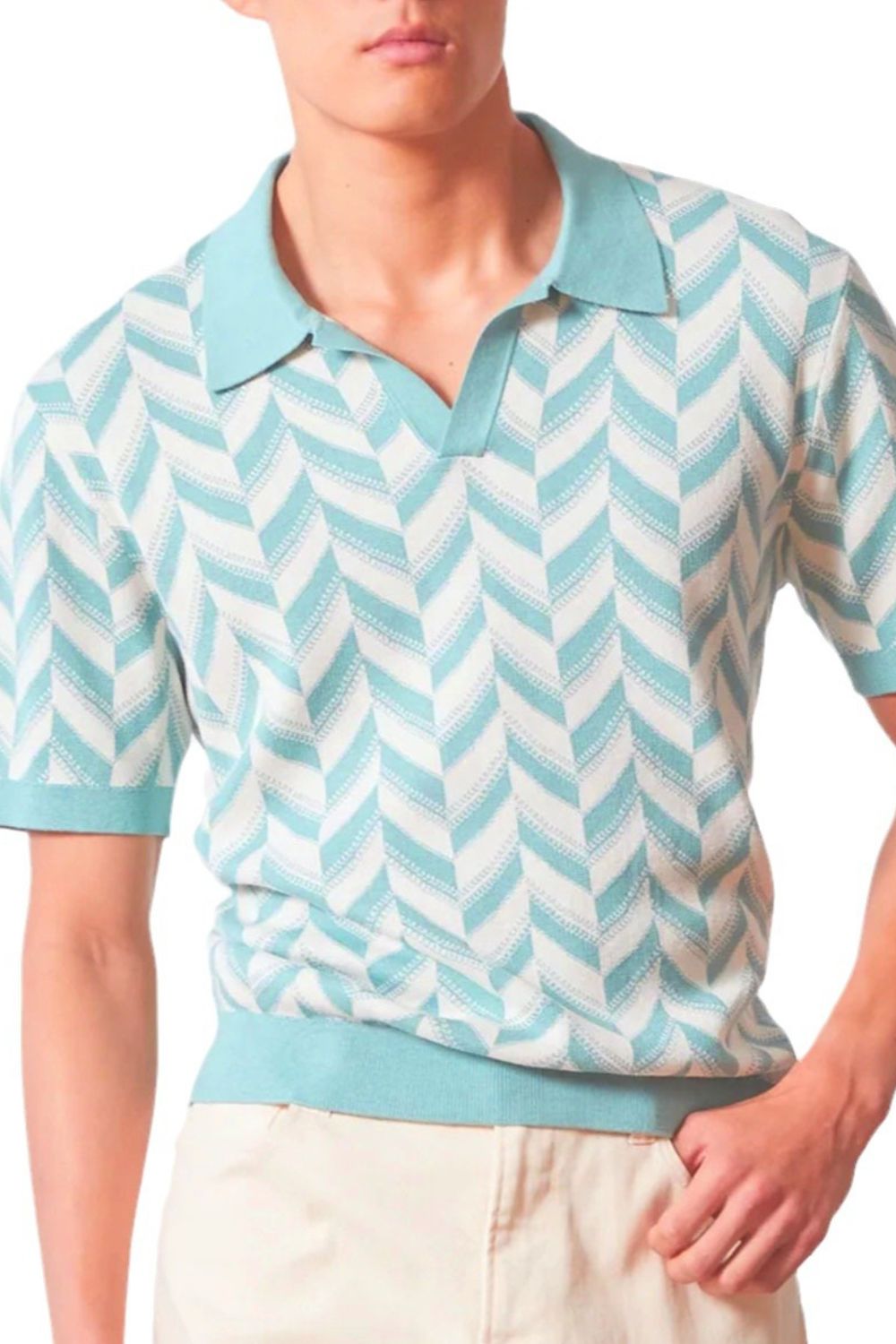Cyril — Men's Plus Size Contrast Short-Sleeve Polo, alternate view 4
