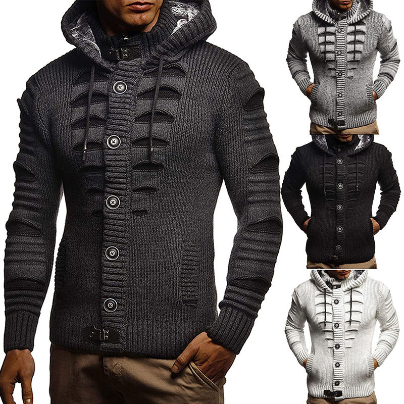 Ashton™ | Sweater - Men's Hooded Knitted Cardigan Jacket