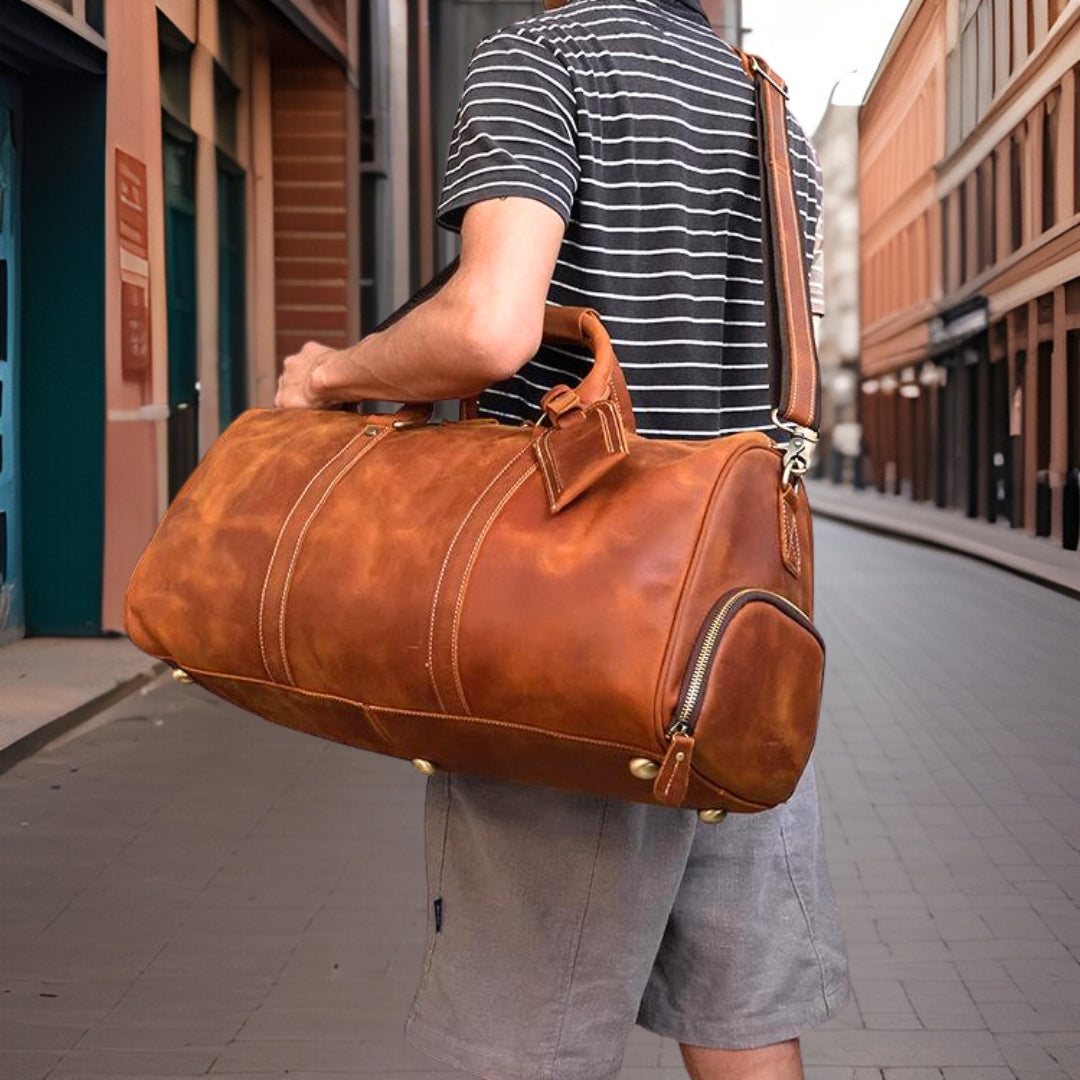 Keith™ — Premium Leather Duffle Bag