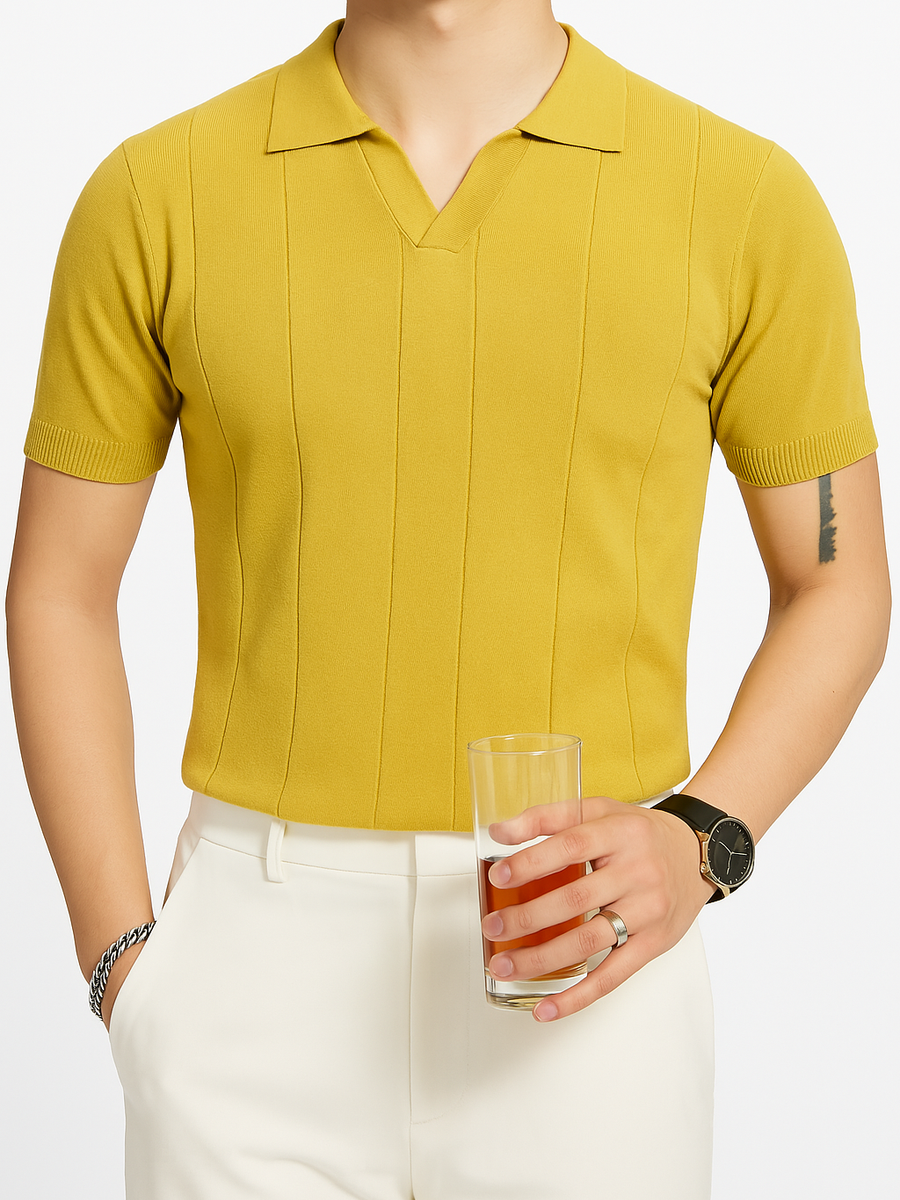 Men's Plus Size Collared Neck Short Sleeve Polo - Opulent Empire
