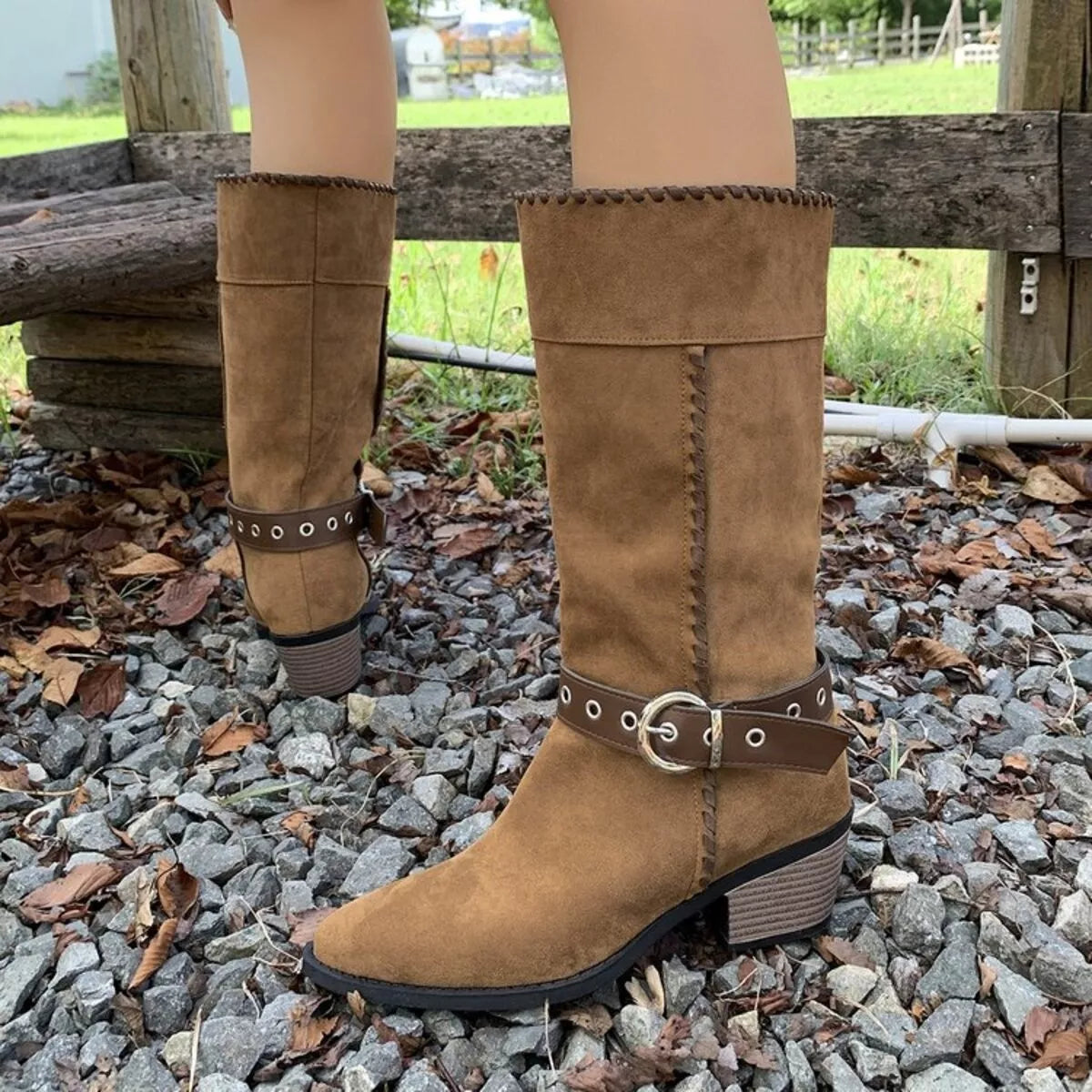 Nova Marino — Point Toe Block Heels Boots Fashion Footwear, alternate view 9