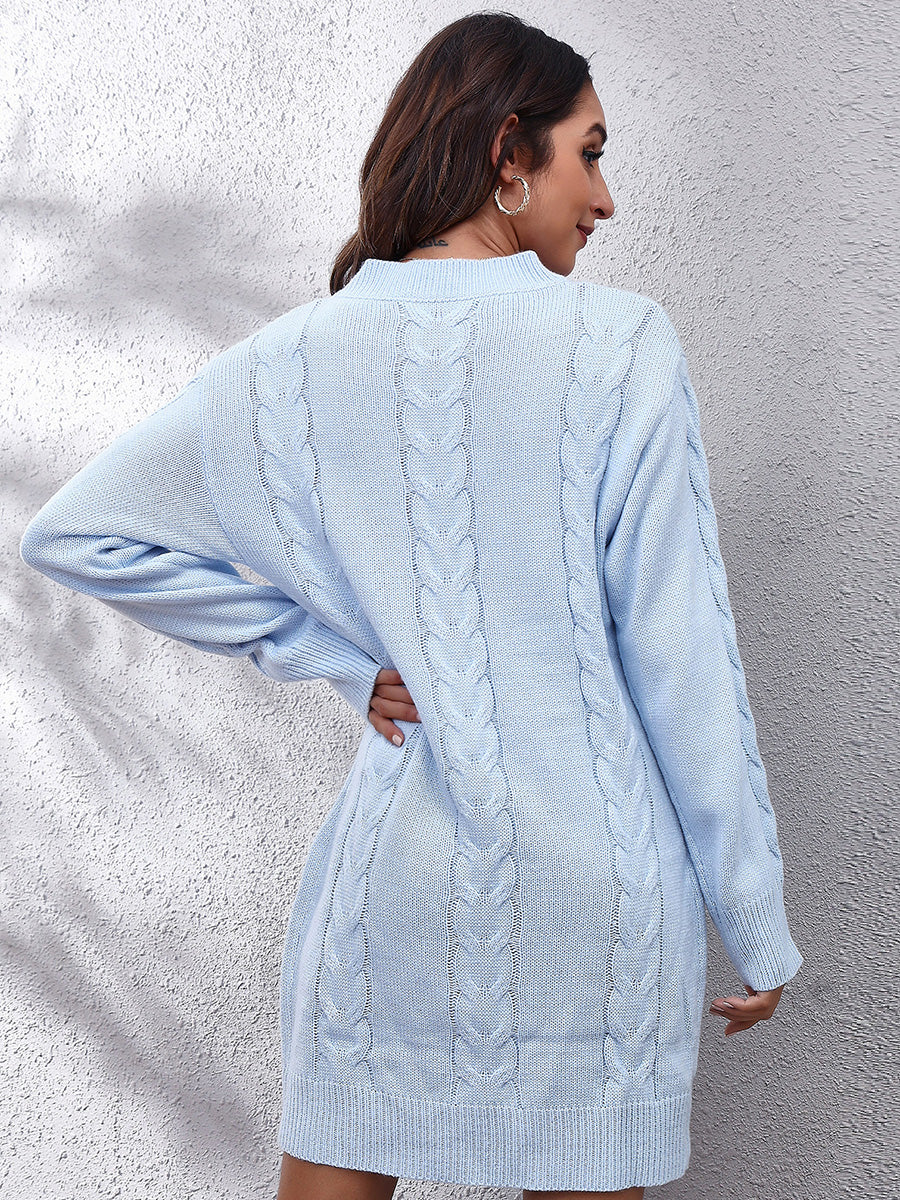 Blaise Bellamy — Cable-Knit Round Neck Sweater Dress, alternate view 6