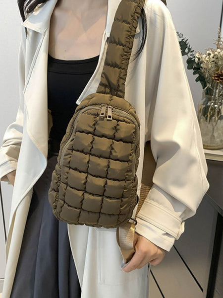 Quilted Nylon Crossbody  Bag