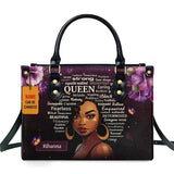 Luxury African Girl Print Leather Top-Handle Tote Handbag for Women