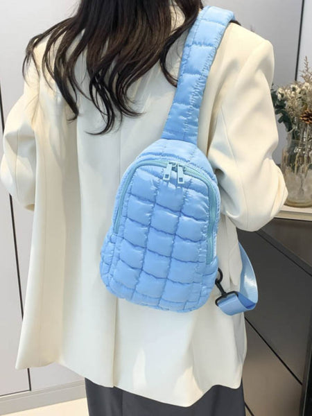 Quilted Nylon Crossbody  Bag