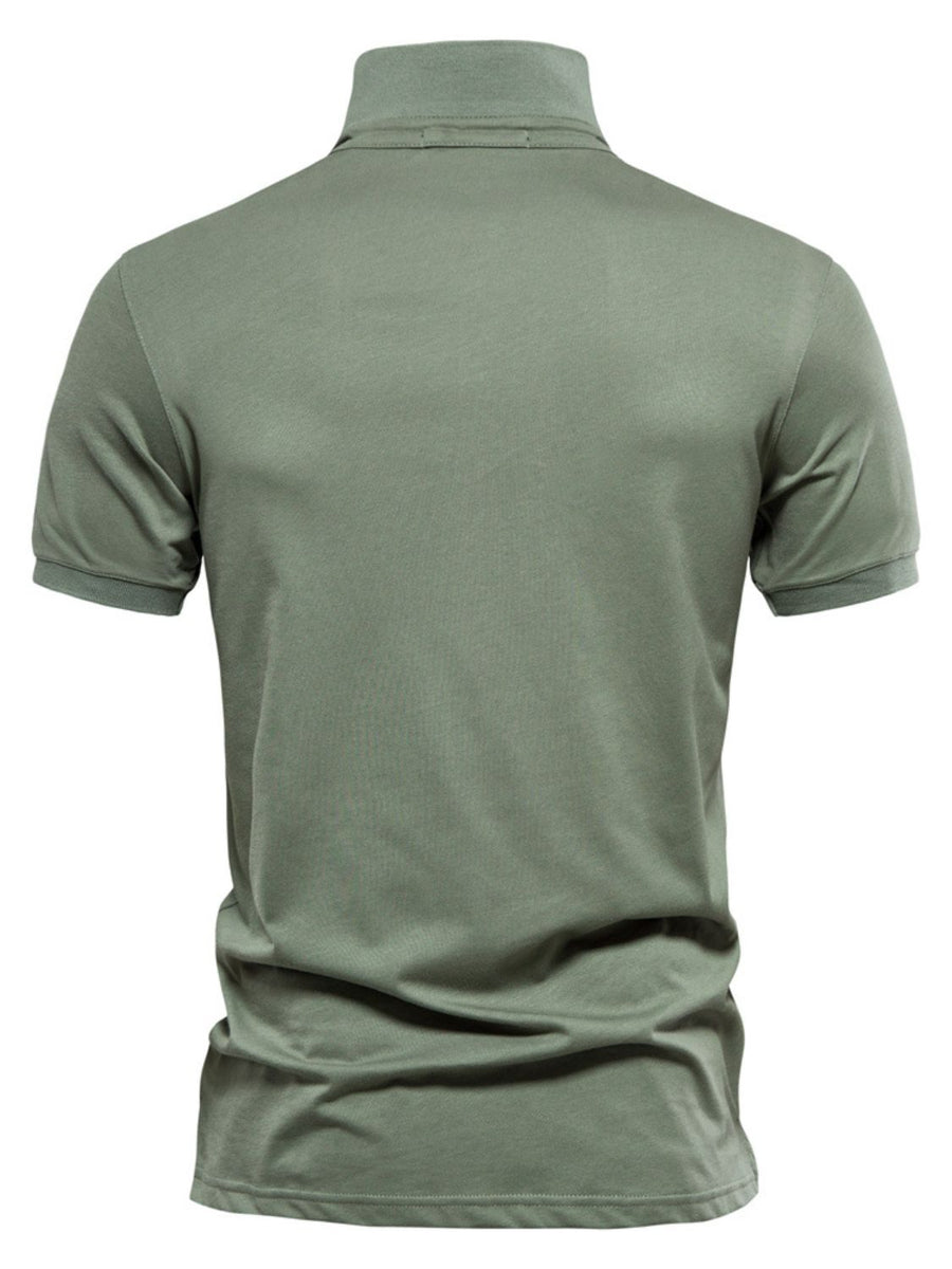 Tristan — Men's Embroidered Collared Short Sleeve Polo Men's Tailored Shorts, alternate view 2