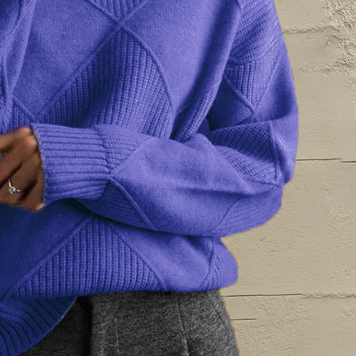 Emery Rivière — Geometric Turtleneck Long Sleeve Sweater, alternate view 20