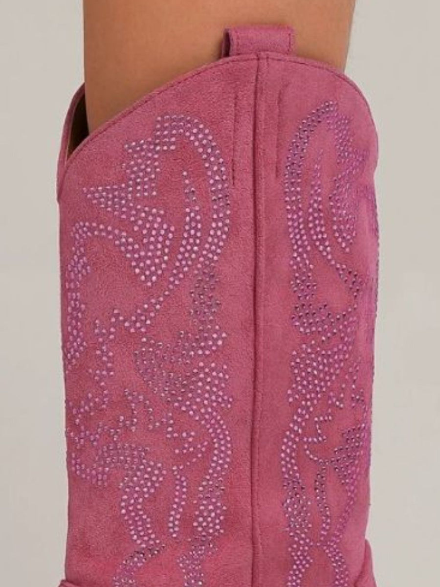 Beast Fashion Rhinestone Detail Point Toe Boots - Opulent Empire