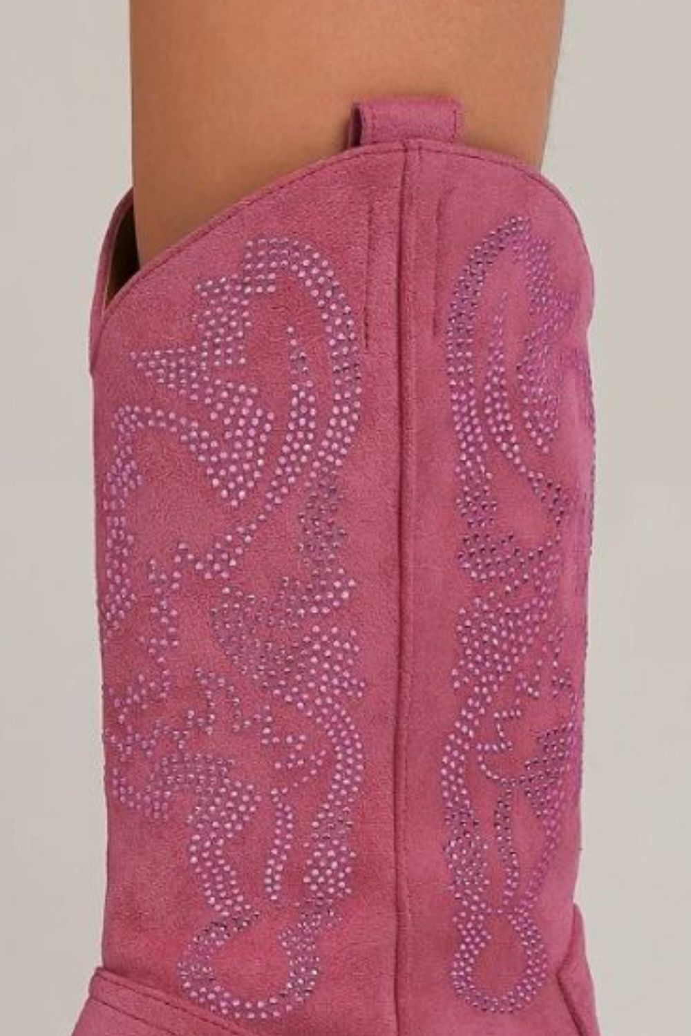 Rain Laurent — Beast Fashion Rhinestone Detail Point Toe Boots Cerise Fashion Footwear, alternate view 3