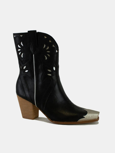 Beast Fashion Cut-Out Floral Embroidery Boots - Opulent Empire