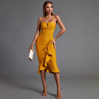 Imogen Beaumont — Strappy Sleeveless Frill Over Knee Bandage Dress, alternate view 9