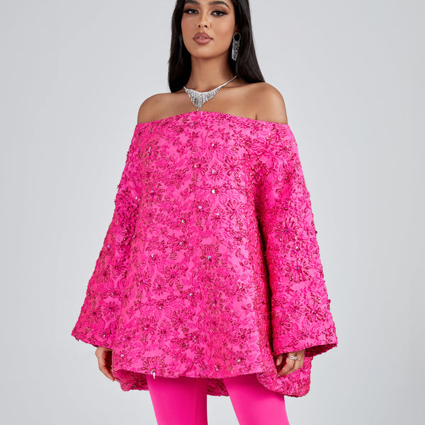 Loose Jacquard Off-Shoulder Dress for a Trendy and Casual Style