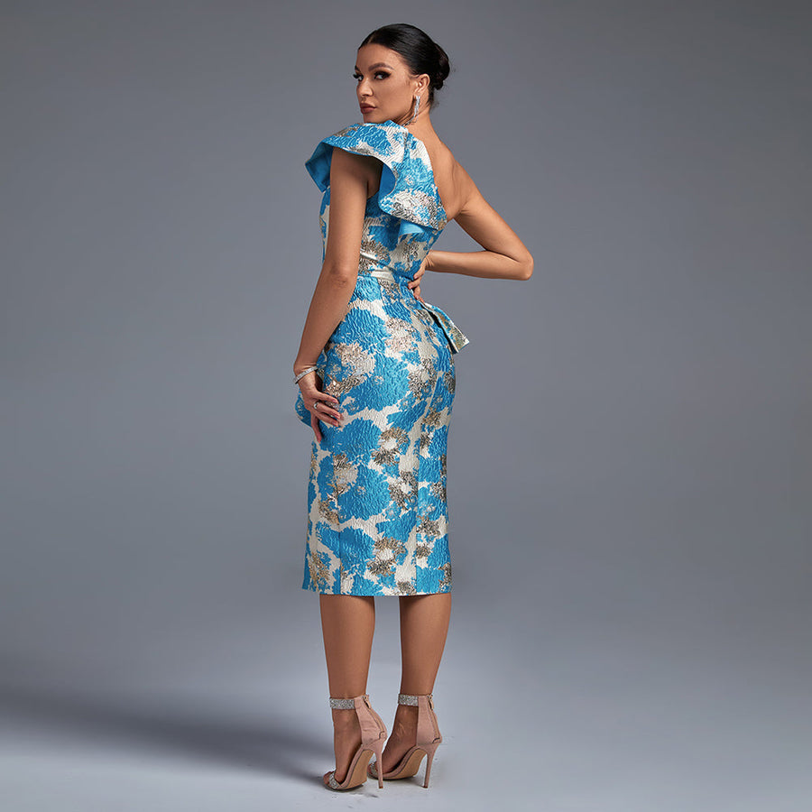 Long Bodycon Dress with Off-Shoulder Design and Elegant Slit