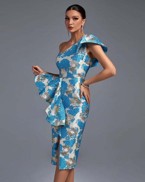 Long Bodycon Dress with Off-Shoulder Design and Elegant Slit