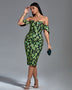 Sleeveless Midi Jacquard Dress with Floral Patterns for an Elegant Look