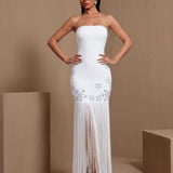 Eirlys Valenne — Snowflake Fringe Strapless Bandage Dress, alternate view 3