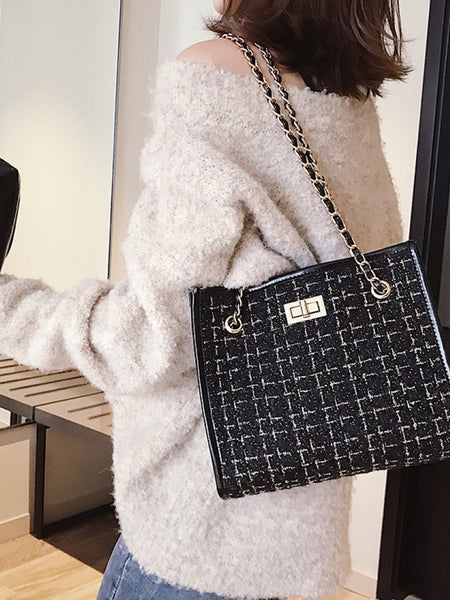 Plaid Shoulder Bag - Opulent Empire