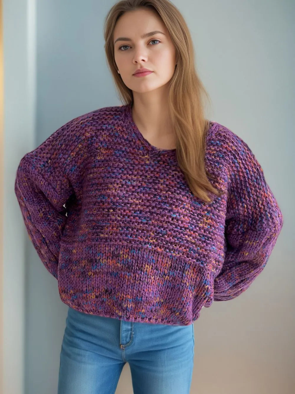 Ocean Rivière — Dropped Shoulder Long Sleeve Sweater, alternate view 5