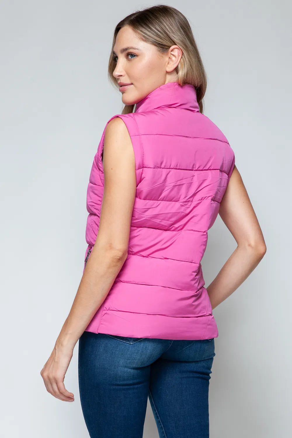 Lake Rosetti — Snobbish Zip Up Turtleneck Vest with Pockets Rose Violet Sweater or Cardigan, alternate view 3