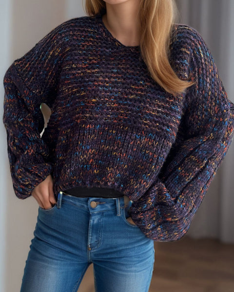 Dropped Shoulder Long Sleeve Sweater