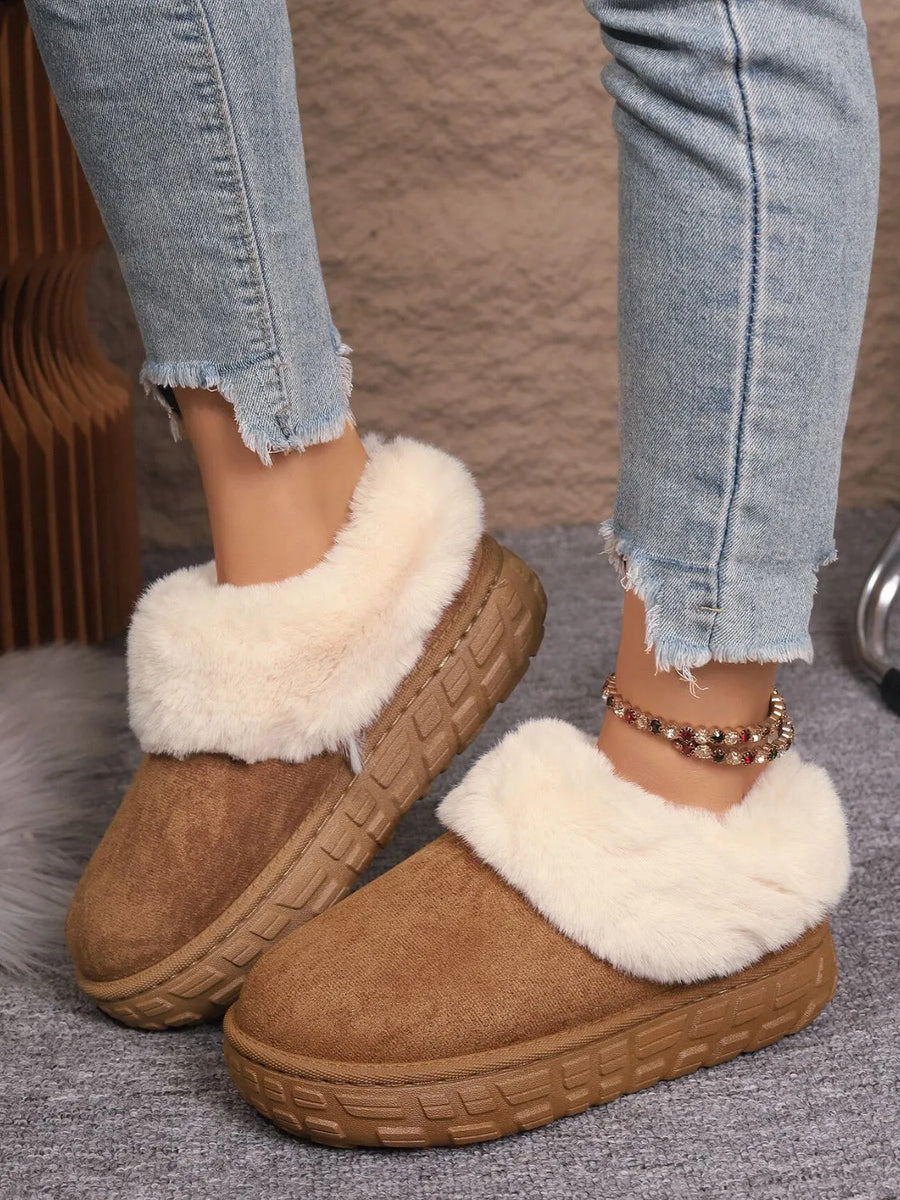 Marlowe Allegra — Faux Fur Lined Suede Winter Boots Fashion Footwear