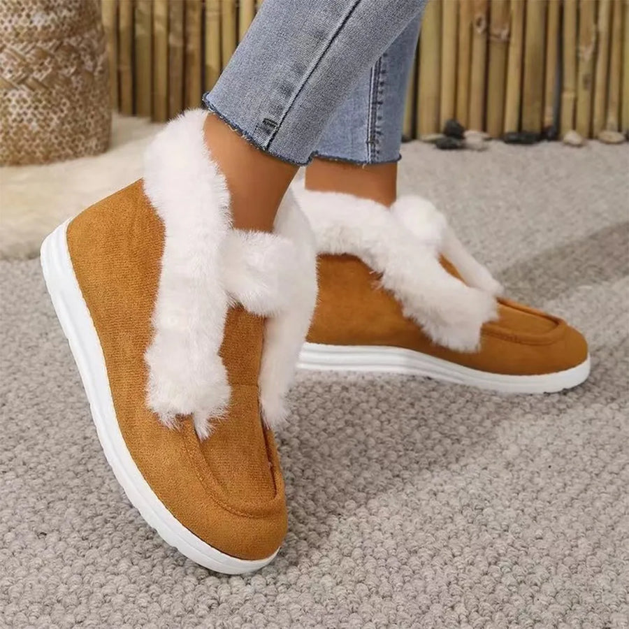Paris Sorrento — Furry Suede Snow Boots Fashion Footwear