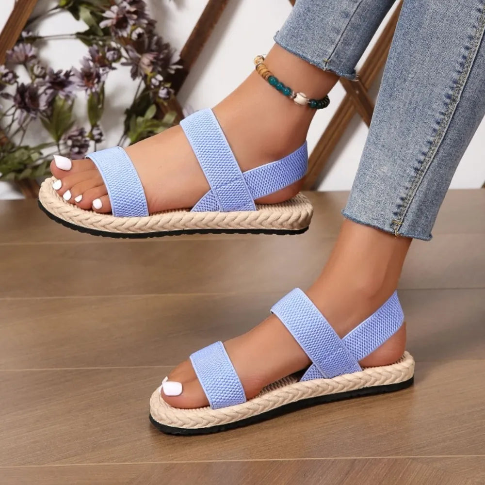 Indigo Saint-Clair — Open Toe Flat Sandals Fashion Footwear, alternate view 11