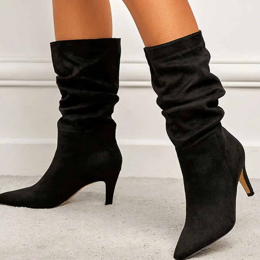 Emery Allegra — Point Toe Stiletto Boots Fashion Footwear