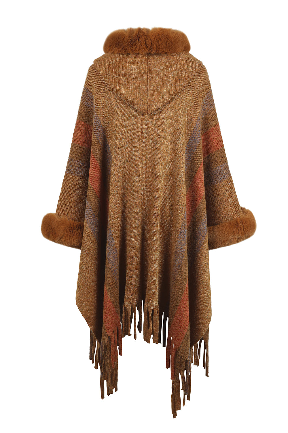 Fable Versailles — Color Block Fringe Detail Poncho, alternate view 13