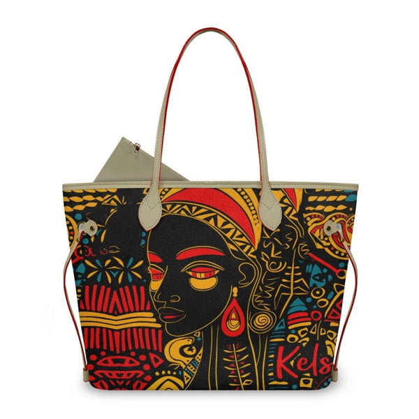 2024 New Design African Girls African Culture Design Custom Large Capacity Mother Bag Baby Diaper Bag Tote Bag