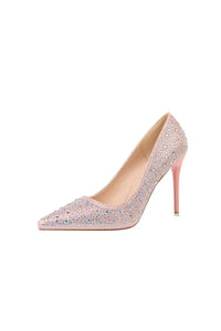 Onyx Rosetti — Point Toe Rhinestone Decor Stiletto Pumps Fashion Footwear, alternate view 4
