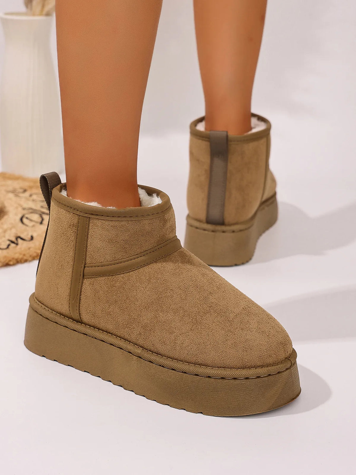 Ocean Bellini — Platform Winter Ankle Boots with Cozy Fleece Lining Fashion Footwear, alternate view 8