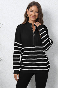 Hollis Rivière — Mock Neck Long Sleeve Zip-Up Sweater, alternate view 4