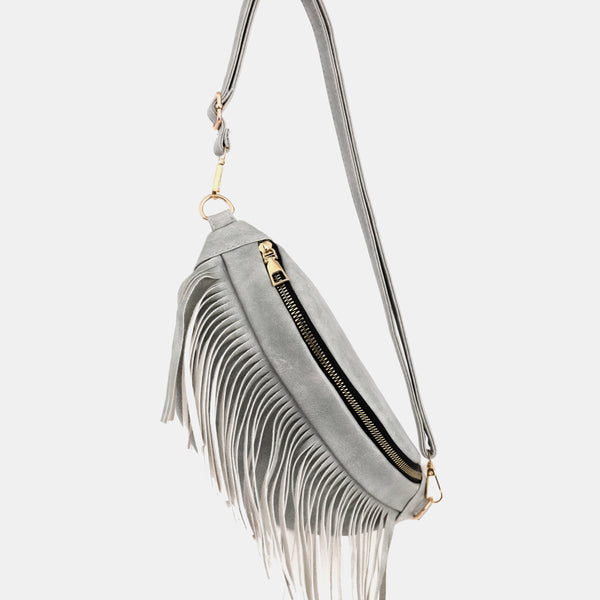 Fringed PU Leather Sling Bag