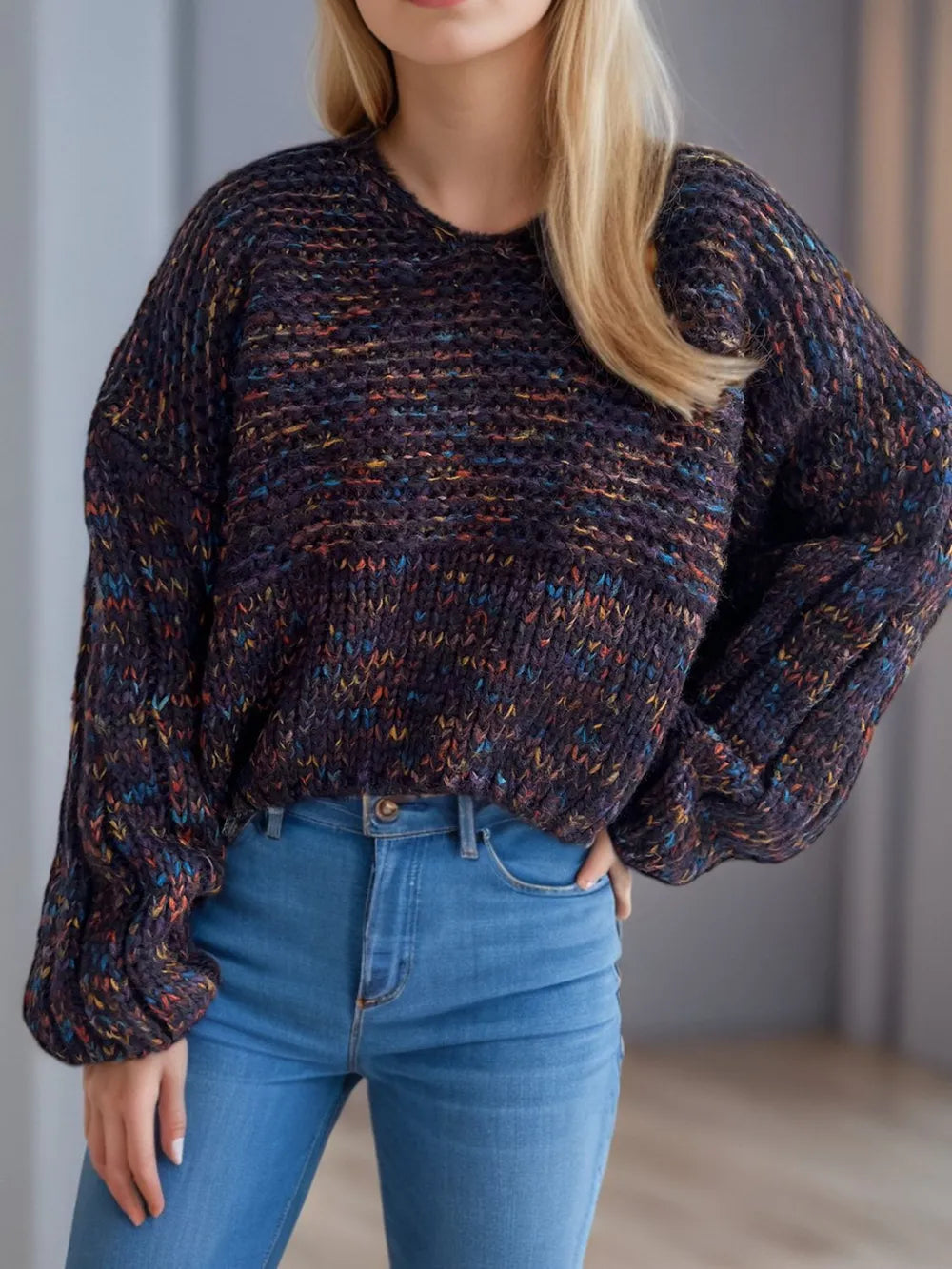 Ocean Rivière — Dropped Shoulder Long Sleeve Sweater, alternate view 3