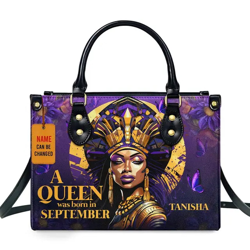 Jocelyn Montclair — Luxury African Girl Print Leather Top-Handle Tote Handbag, alternate view 16
