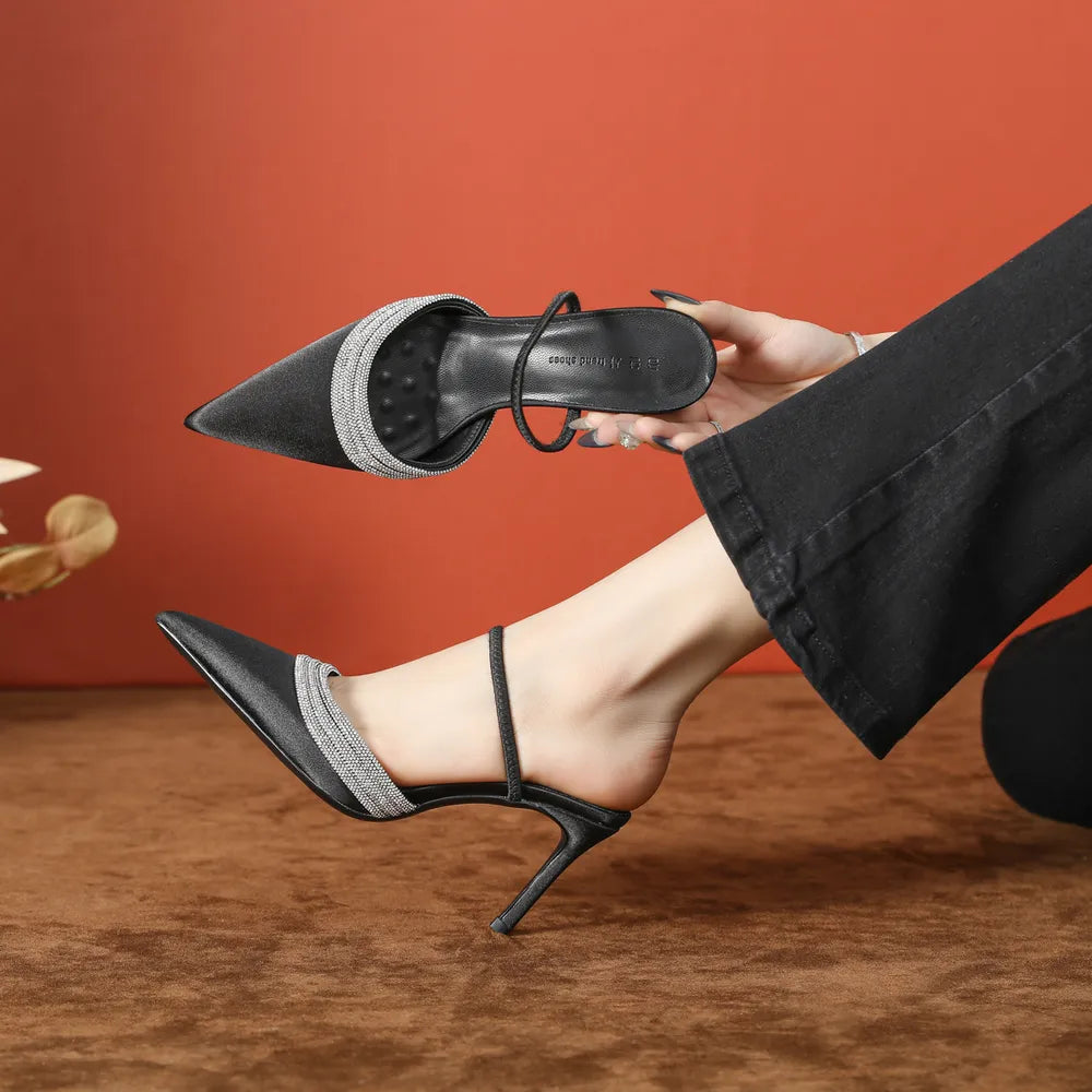 Quinn Venturi — Point Toe Rhinestone Detail Stiletto Pumps Fashion Footwear, alternate view 6