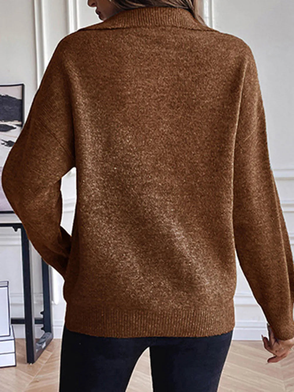 Lior Moreau — Half Zip Dropped Shoulder Sweater, alternate view 12