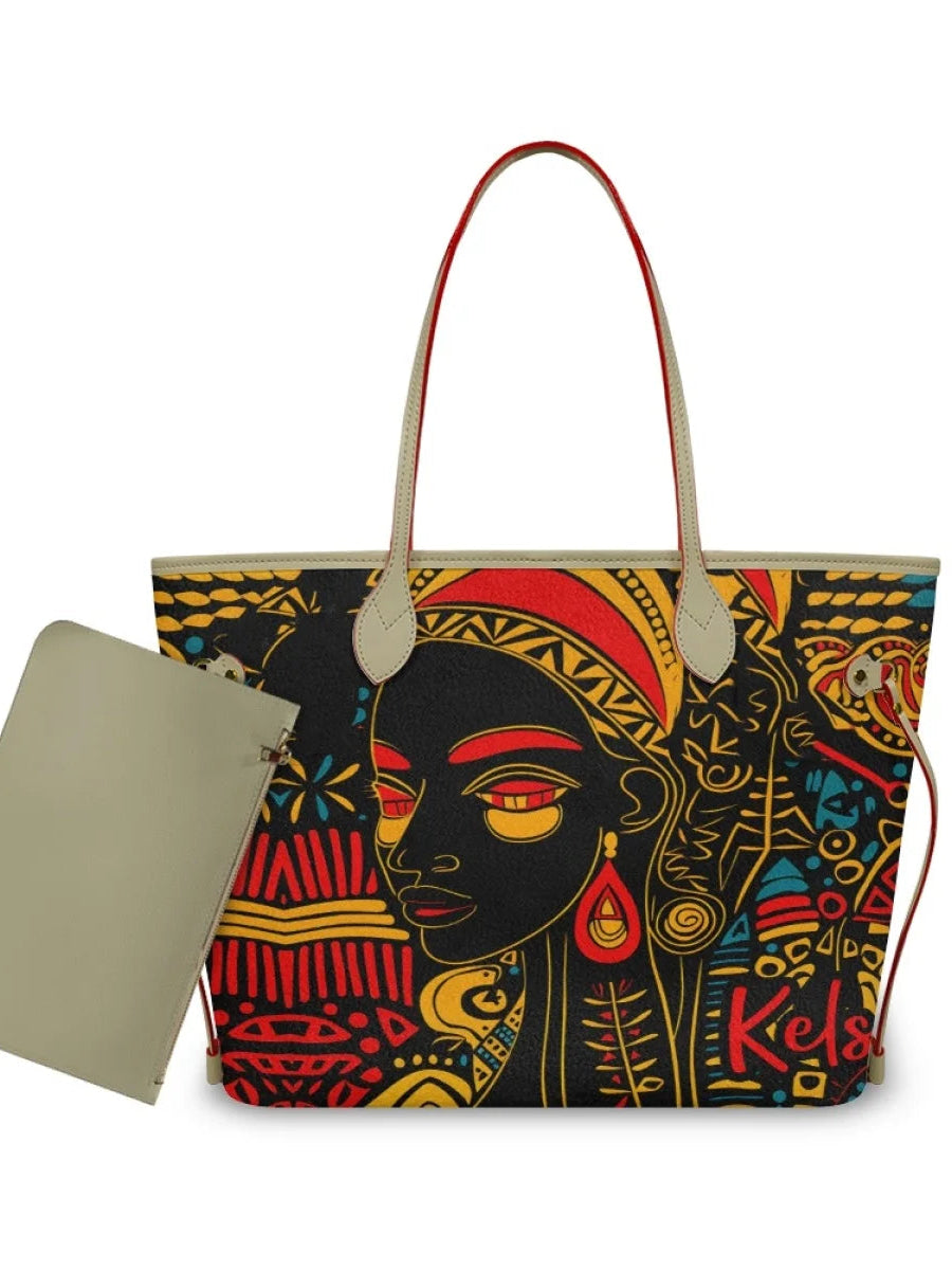 African Girls™ | Large Leather Tote Bags - Opulent Empire