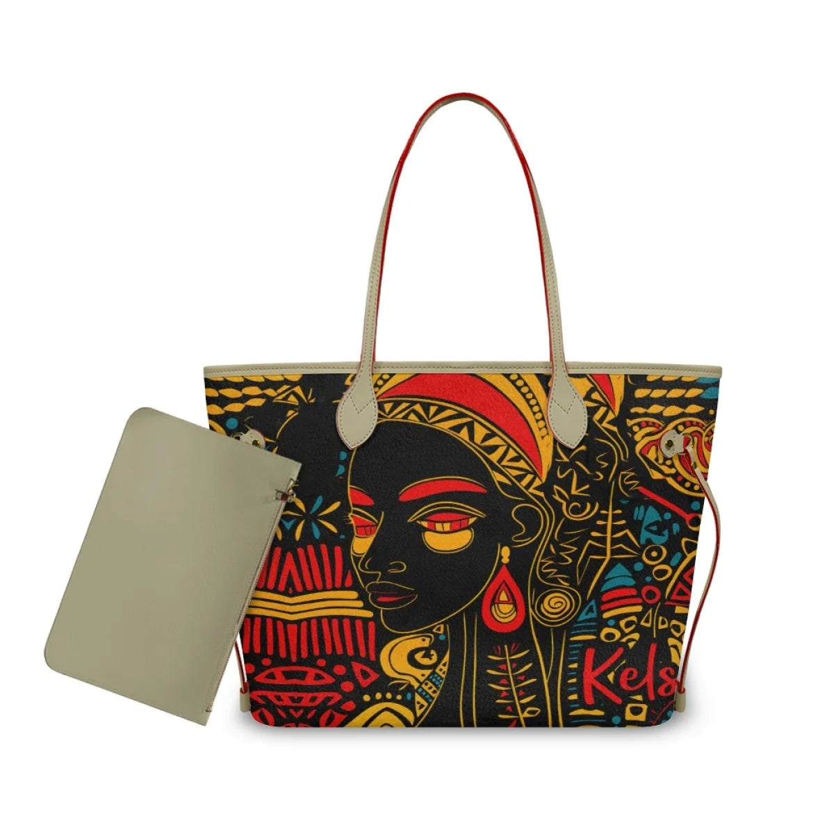 African Girls™ — Large Leather Tote Bags, alternate view 8