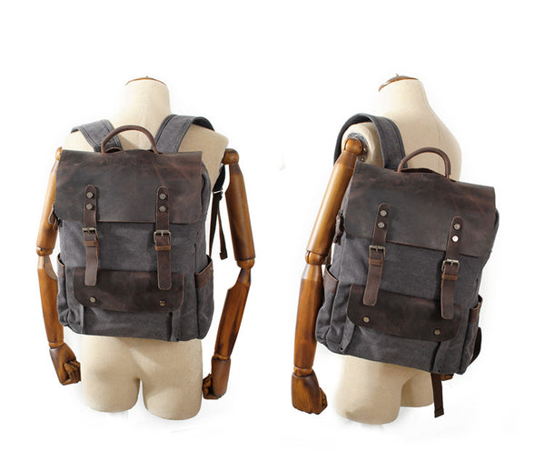 Vintage canvas backpack